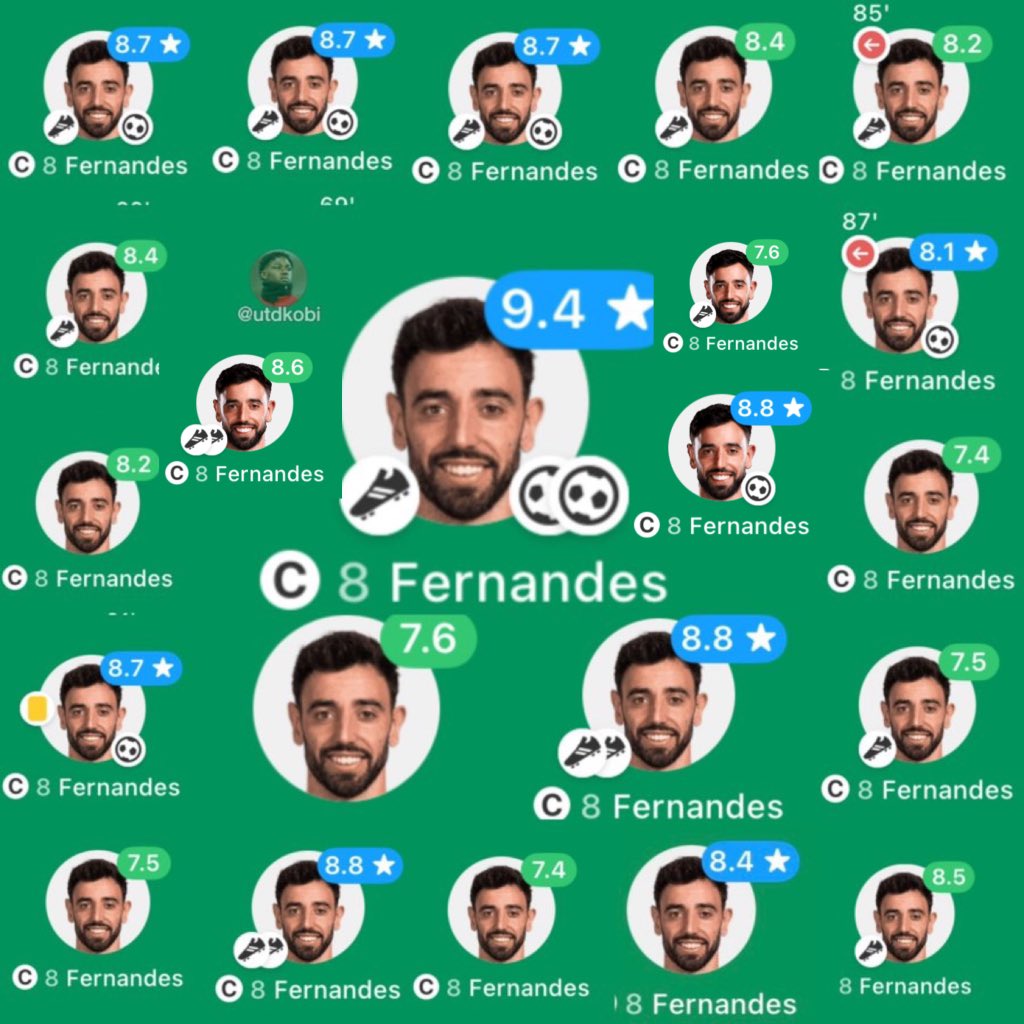 UTDKobi's tweet photo. Bruno Fernandes this season—this guy is not normal. https://t.co/4LaPqL0niZ
