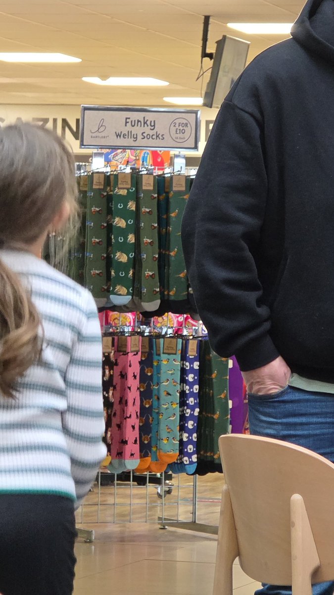 I've just read a sign wrong, it actually says "Funky Welly Socks" 🙈