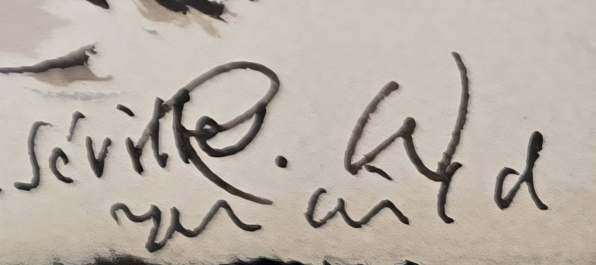 Compré un lote que incluía este dibujo. ¿Alguien es capaz de indentificar al autor?
#Subastas