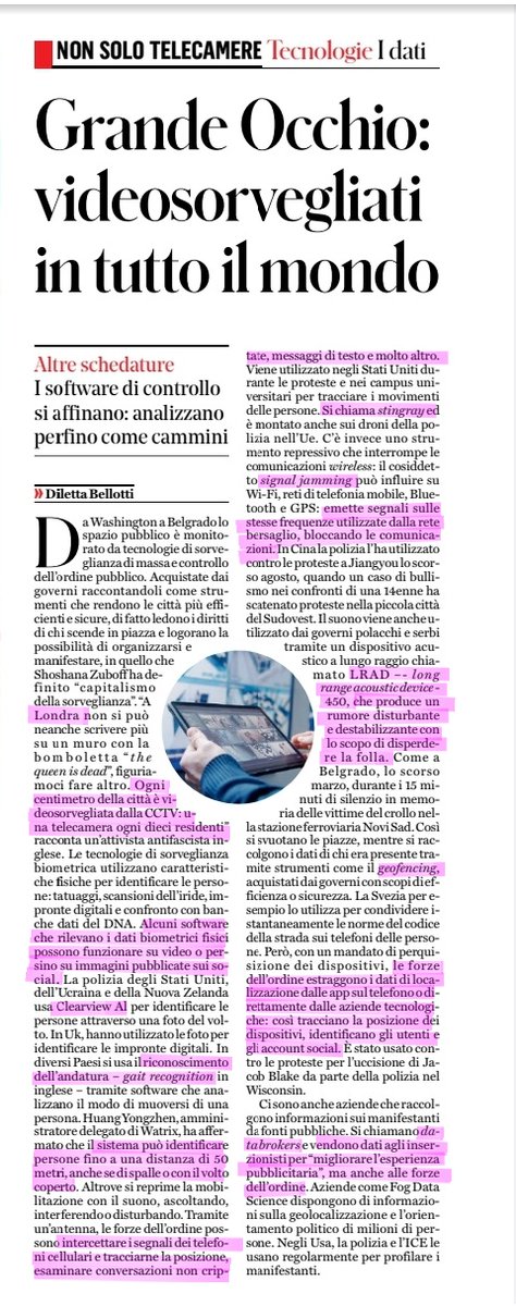 Sidi_Bou's tweet photo. 🗞G.Bellotti,#IlFattoQuotidiano #8febbraio
#tecnologia #dati #software #controllo #social #stingray #signaljamming #geofancing #clearview #AI https://t.co/96bp3rw0Ji