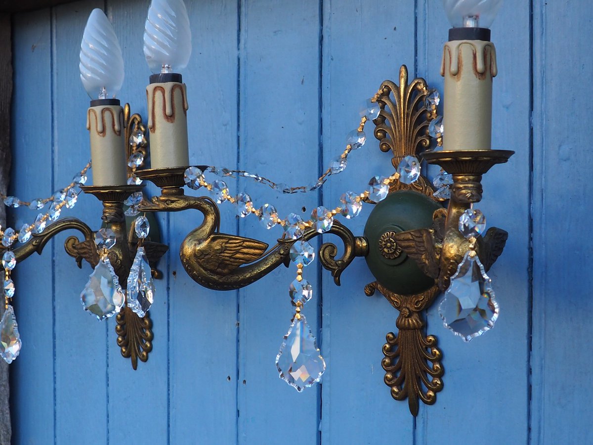 BerryBrocante's tweet photo. French Antique empire twin arm wall sconces bronze with swans and crystals C1900 https://t.co/4Uk34B9FbP via @Etsy https://t.co/S2no2PQTmV