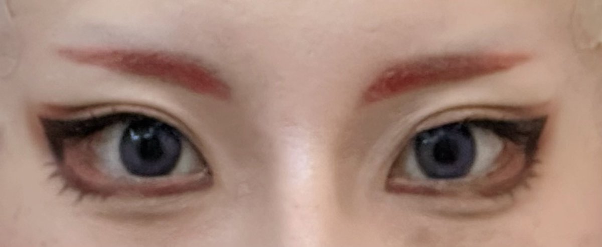 ⚠︎︎cosplay、目ドアップ

無加工の汚ったない写真で申し訳ないけど、🌹くんのアイメイク上手くいったから‼️載せちゃう‼️