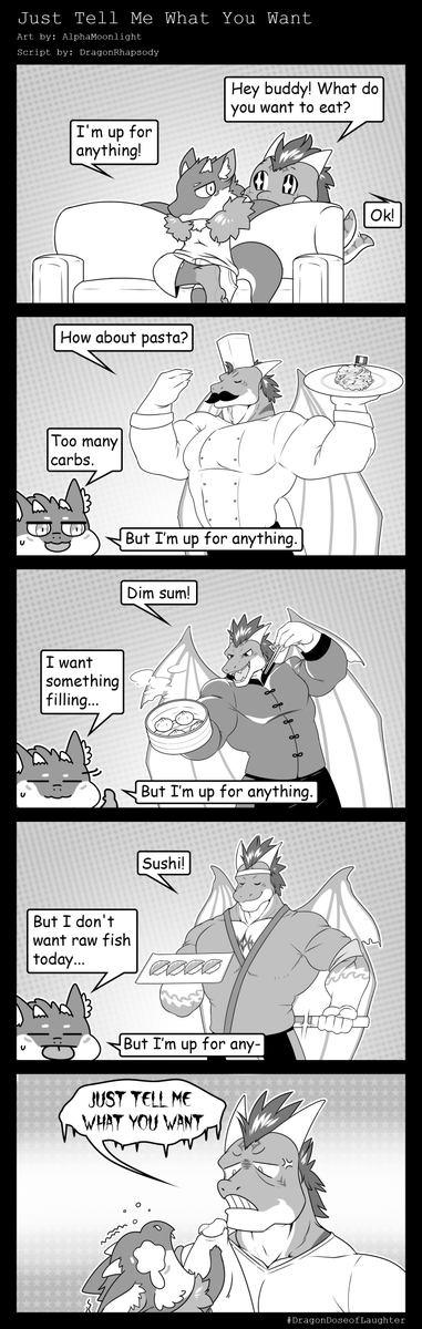 When having too much options becomes a problem.

Featuring <a href="/Zakai_Jin/">Zakaii</a> 

Art by: <a href="/deltamaximus1/">🇲🇾 Delta Maximus Gallery 🔞</a>
Script and edits by: <a href="/DraakonRhapsody/">Dragon Dose of Laughter</a>

#DragonDoseofLaughter