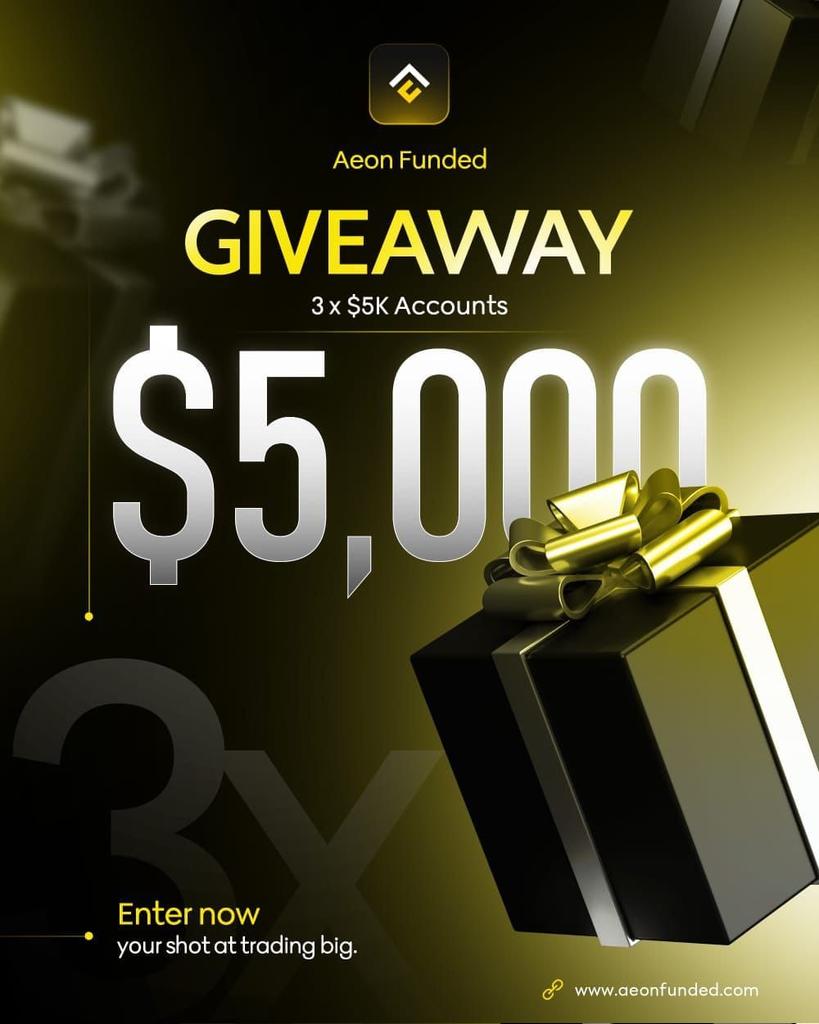 🎁 Giveaway Time  🎁 

3 × $5k account giveaway 

• Follow <a href="/AeonFunded/">Aeon Funded</a> 
<a href="/Ib_Forex01/">IB-forex® 🦍</a>
• Like &amp; repost this post
• Tag 3 traders

Winners in 72 hours 

Use Xpicker for choosing winners.