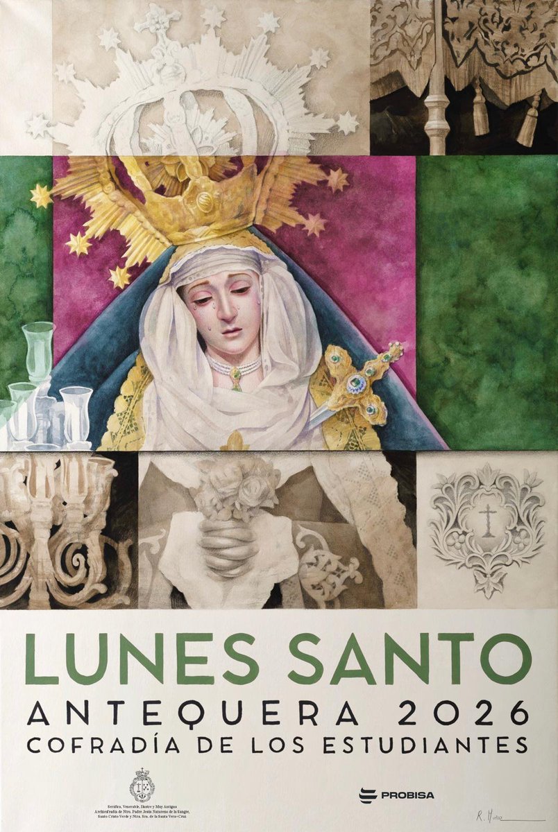 ℹ️🟢⚫️

Cartel anunciador del Lunes Santo de 2026.

Obra de D. Rafael Granados Muñoz y pesentado por N.H DÑ María Victoria Barón Ortiz.