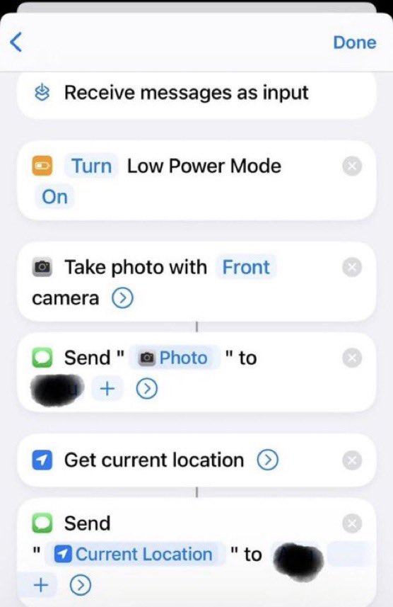 iPhone'unuz kaybolursa, onu kimin çaldığını ve tam olarak nerede olduğunu bulma yöntemi:

- Kısayollar'ı açın ve Otomasyon'u seçin.
- Ardından Kişisel Otomasyon Oluştur'a dokunun.
- Mesajı seçin ve bir tetikleyici kelime belirleyin (örnek: KAYIP)

İşlemler (bu sırayla):
• Düşük