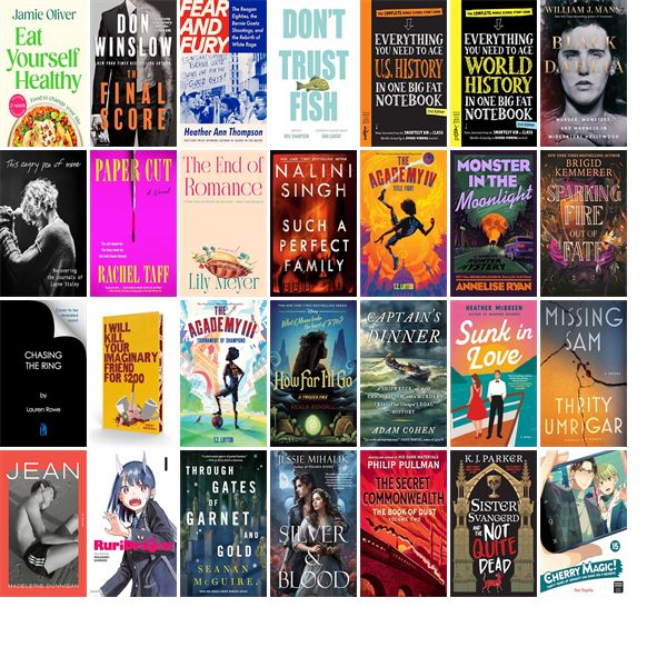 This week the Newbury Town Library has 81 new books.  New items include Operation Bounce House, Eat Yourself Healthy, The Final Score, The Seven Daughters of Dupree, Fear and Fury, Don't Trust Fish, Make It Out Alive, and Crossroads of Ravens. wowbrary.org/nu.aspx?p=1684…