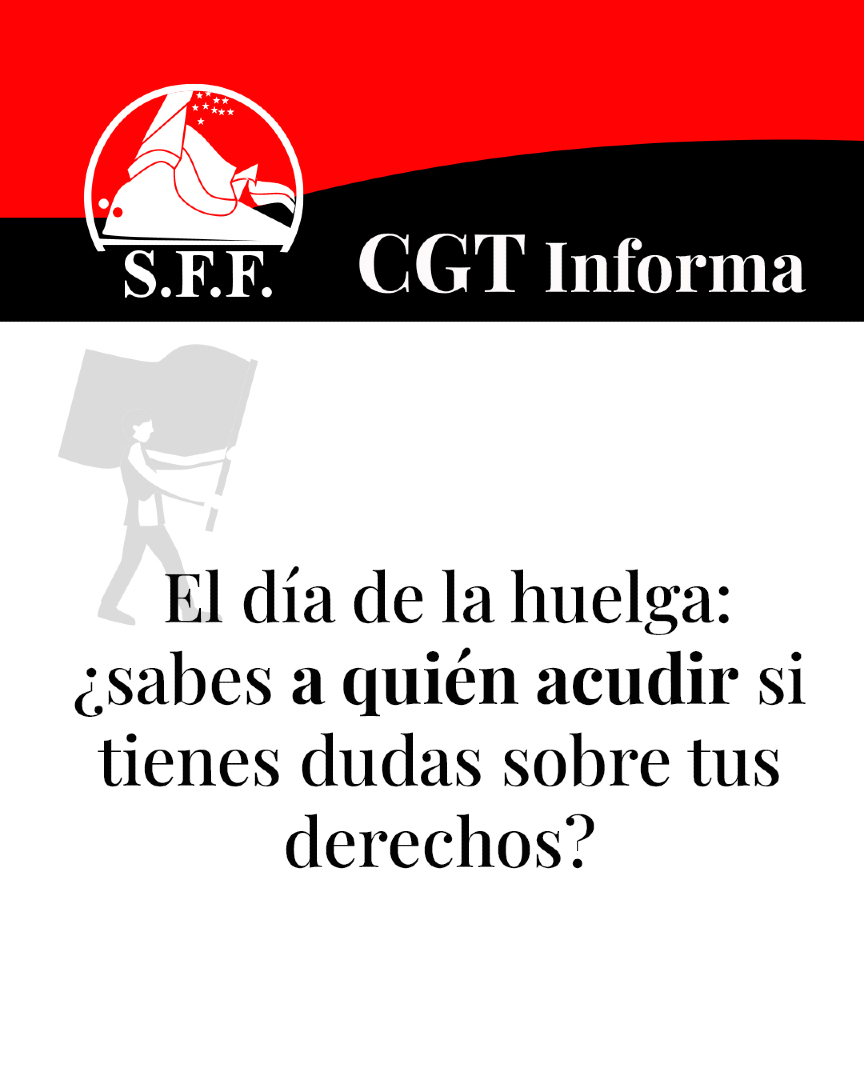 SFFCGT's tweet photo. El Sector ferroviario dice basta. Únete para salvar el ferrocarril.
⁉️ Resolvemos todas las dudas que te pueden surgir en este pdf:
https://t.co/2yvpnmrSna
#NecesitoTren #ApoyoAlFerroviario #sffcgt #HuelgaFerroviaria #adif #renfe #serveo #logirail #iryo #ouigo https://t.co/FxoxWtsZHJ