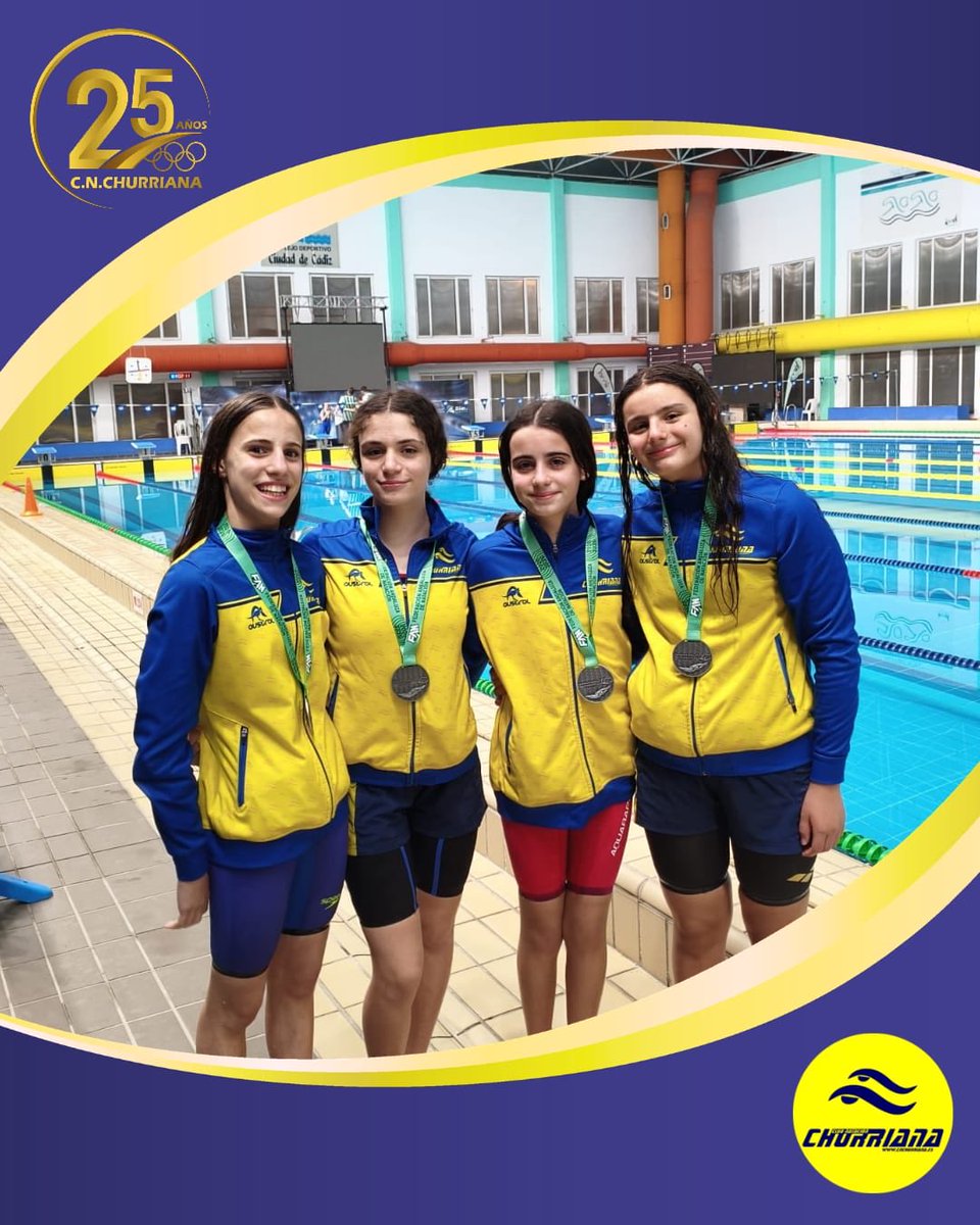 Elena Serrano, Iris Rivera, Noha Chillón y Marina Ayet, medalla de plata en los 4x100 libres!!!! Enhorabuena!!!
Campeonato de Andalucia alevín invierno, Cádiz 2026