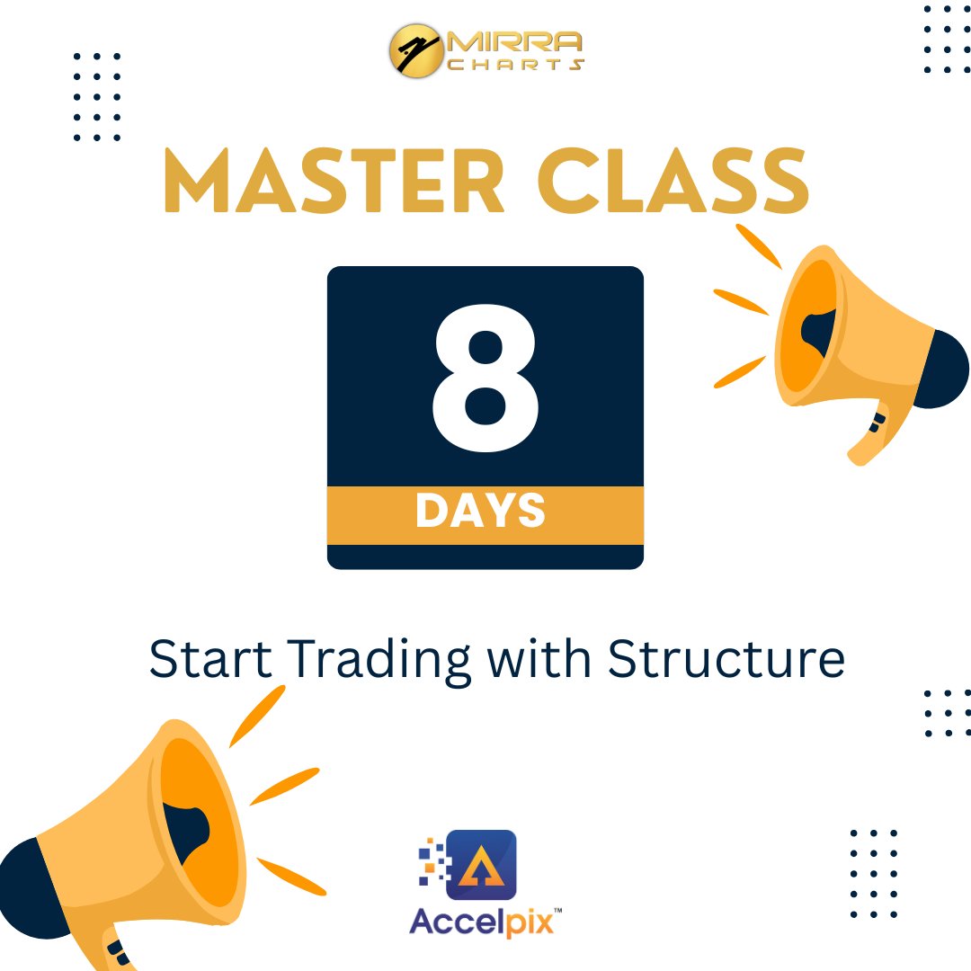 accelpix's tweet photo. Retail traders react.
Institutional traders prepare.

Learn the difference.

8 Days to Go – Master Class 2026

Starts 15th Feb 2026. 

Click Here to Know more about Master Class 2026 >>  https://t.co/FRpg0xmaWD 

#masterclass2026 #learnwithjay @niftywizard #acelpix #mirracharts @Mirracharts
