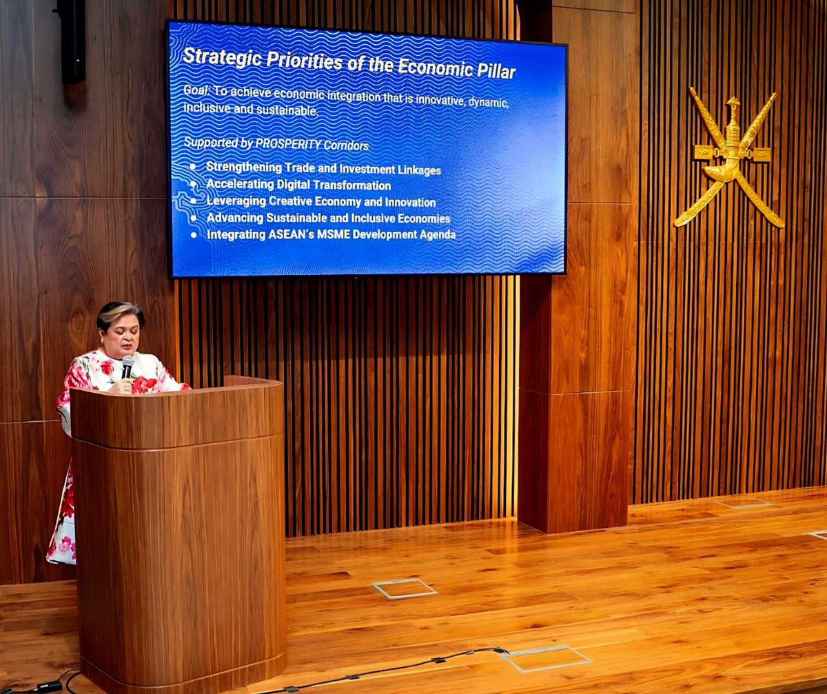From the Philippine Balangay to the Omani Dhow, our nations are navigators bound by the sea.  

Honored to share the 🇵🇭 #ASEAN2026 vision at the Oman Diplomatic Academy. Our theme, "Navigating Our Future, Together," reflects a shared commitment to regional stability and a