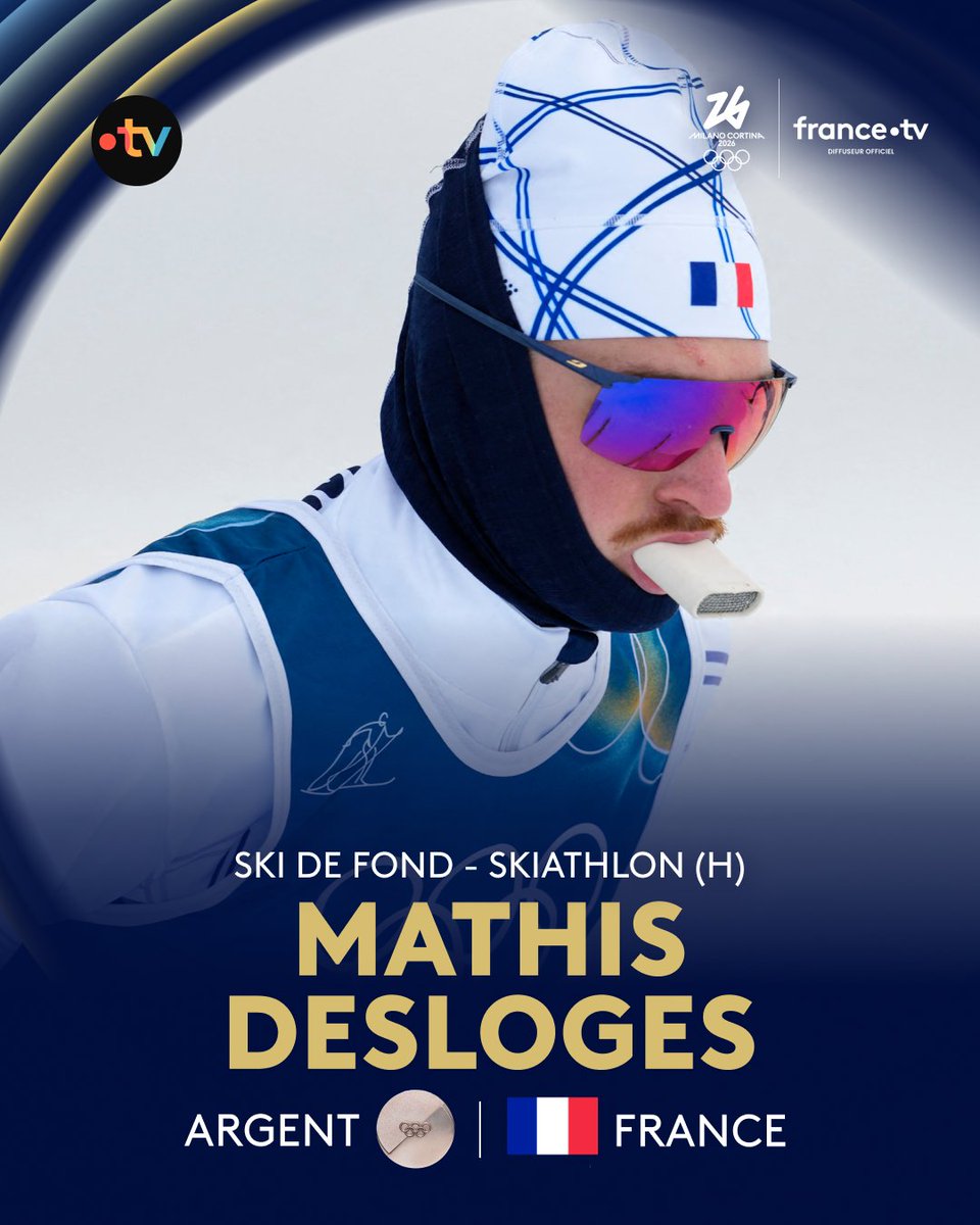 ❄️ #MilanoCortina2026 | 🔥🇫🇷 LA PREMIÈRE MÉDAILLE FRANÇAISE !

🥈 Mathis Desloges est vice-champion olympique de skiathlon derrière la légende norvégienne du ski de fond Johannes Klæbo ! C'est la première médaille individuelle en ski de fond pour la France depuis 2006 !
