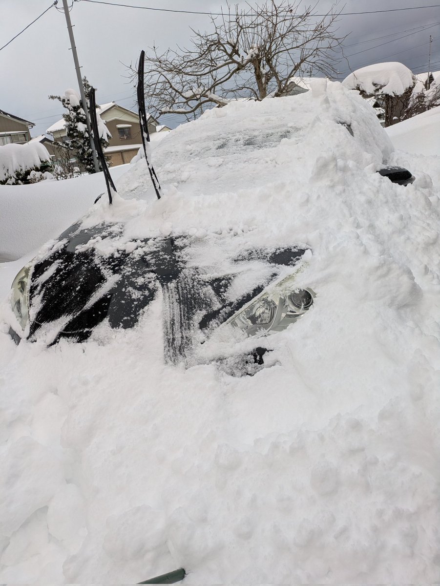 switchooooon55's tweet photo. 朝起きたらこれ。上の雪下ろしてこれ。 https://t.co/yQgKPfLtrm