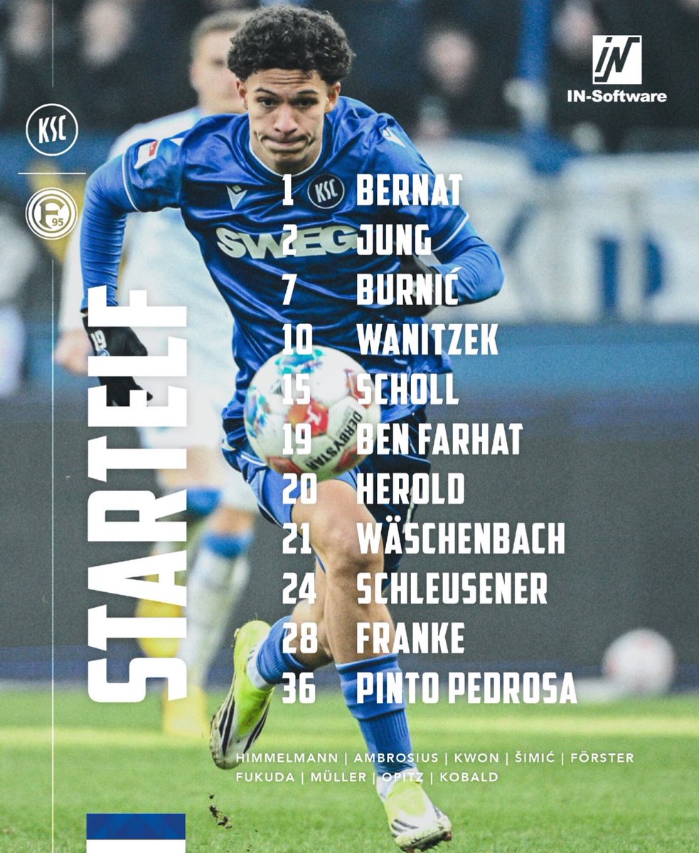 Bundesliga2_EN's tweet image. 🔴 MATCHDAY 21

🆚 Karlsruher SC - Fortuna Düsseldorf 

⬇️ Starting XI

#Bundesliga2 #KSCF95