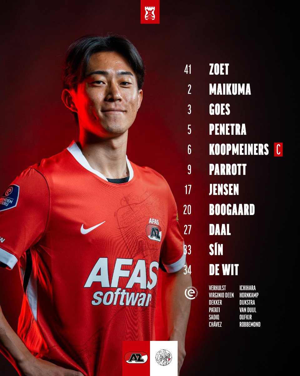 AZAlkmaar's tweet image. ⏳ Ready for kick-off

ℹ️ Rion Ichihara maakt vandaag voor het eerst deel uit van de wedstrijdselectie. Rome-Jayden Owusu-Oduro is niet inzetbaar vanwege lichte klachten.

📢 Blijf op de hoogte van dit duel via ons liveblog: tinyurl.com/AZ-liveblog

#AZAlkmaar #azaja…