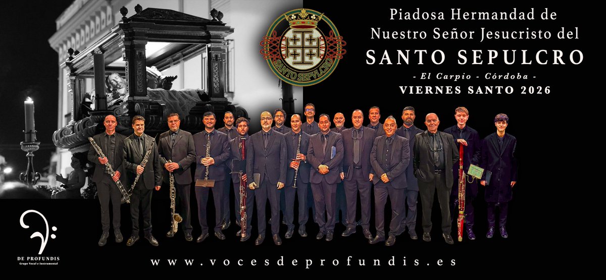 ⚫️ 𝐒𝐀𝐍𝐓𝐎 𝐒𝐄𝐏𝐔𝐋𝐂𝐑𝐎 - 𝐄𝐋 𝐂𝐀𝐑𝐏𝐈𝐎
El próximo Viernes Santo (3 de abril de 2026) acompañaremos en su Estación de Penitencia a la Hermandad del Santo Sepulcro de El Carpio (Córdoba).
#deprofundis #viernessanto2026 #santosepulcroelcarpio #ssanta2026