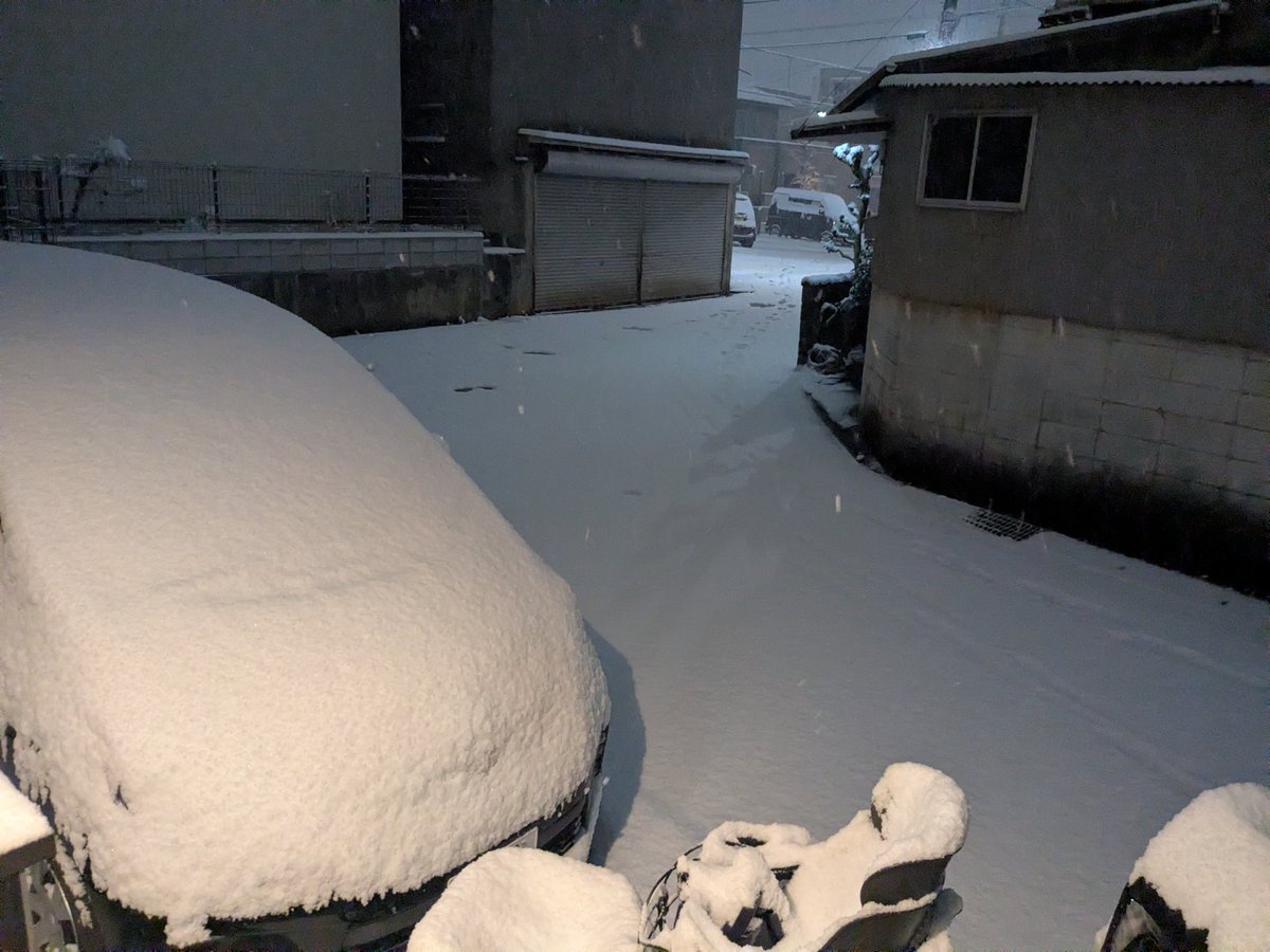 89msShrn's tweet photo. オモロいぐらい雪積もっとる笑 https://t.co/T2Pt0gD2KX