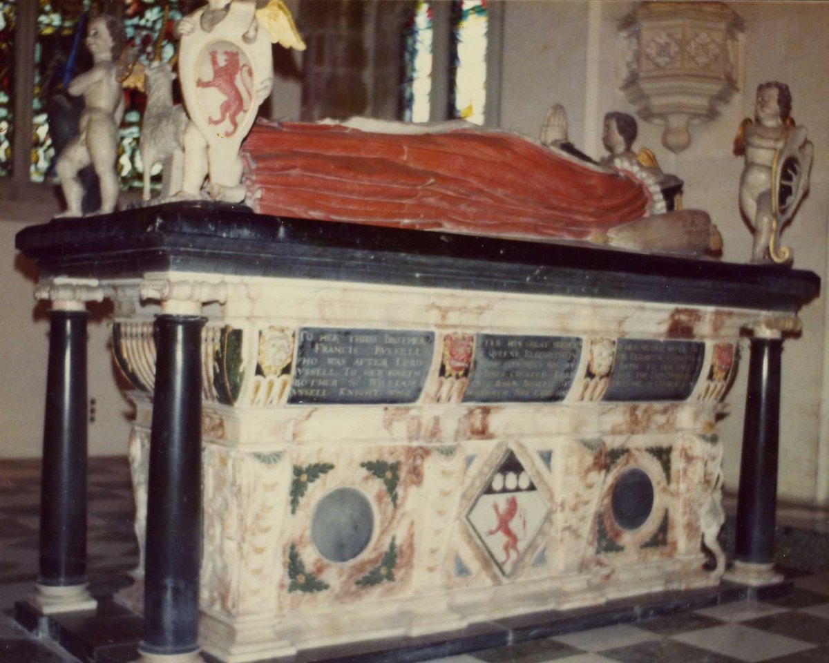 thedudleywomen's tweet photo. #OnThisDay in 1604, Anne Russell, Countess of Warwick died at Northaw, Herts, her health having been declining since the previous autumn. At her request, she was buried "without pomp" at the Russell seat of #Cheynes, a marble and alabaster monument later erected in 1619. #History https://t.co/Nb41fcvGQm