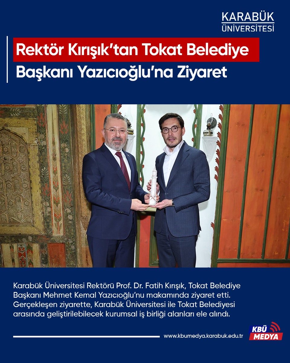 krbkuni's tweet image. Rektör Kırışık’tan Tokat Belediye Başkanı Yazıcıoğlu’na Ziyaret

kbumedya.karabuk.edu.tr/rektor-kirisik…

#kbu #mehmetkemalyazıcıoğlu #karabuk #tokat