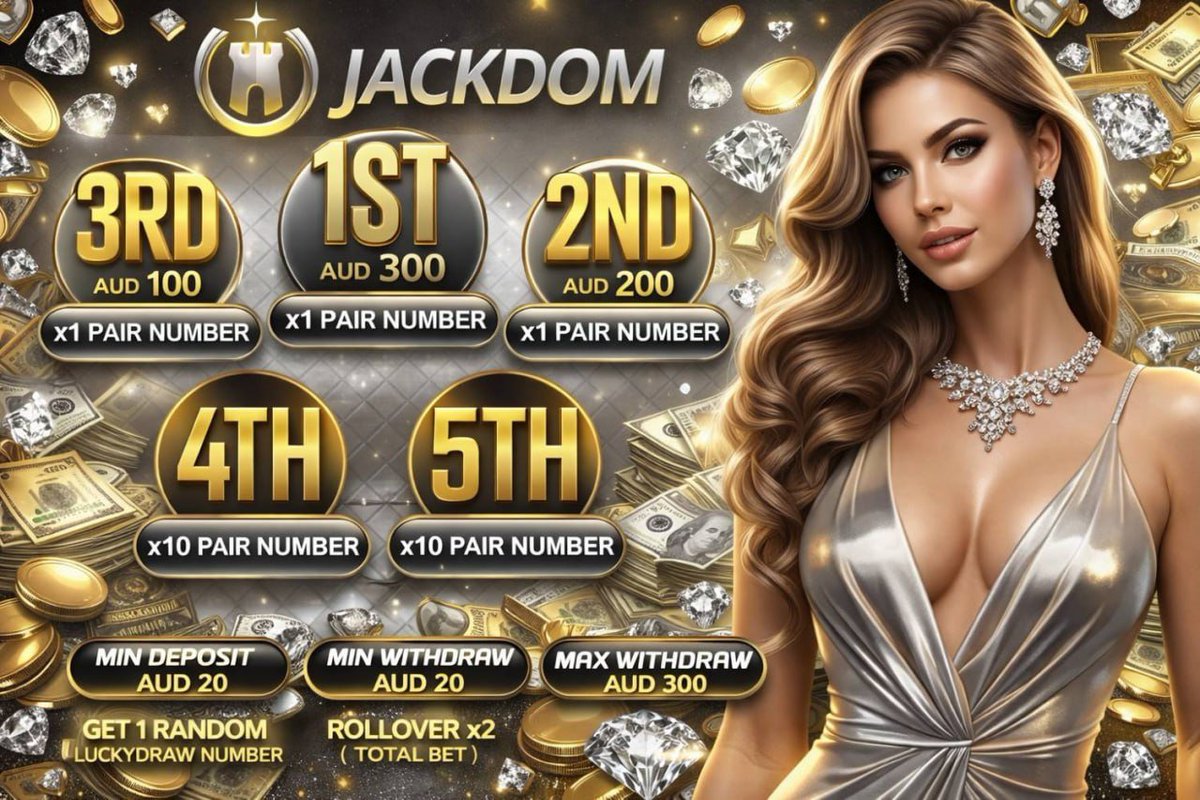 JackdomAU's tweet photo. 🏰 JACKDOM THE ULTIMATE AU GAME HUB 🏰

🐨 Deposit just AUD $20 and unlock your chance to WIN BIG in our LUCKY DRAW!
🎁 Exclusive prizes, nonstop fun, and a hopping-good time with our mate Roo! 🦘

LINK : https://t.co/M33pznpreF https://t.co/vMapNSbAkB