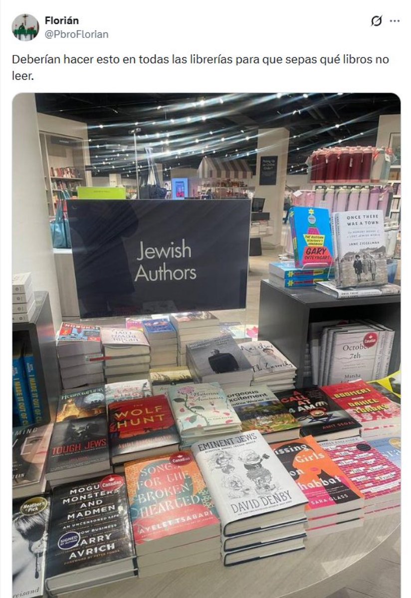 Todavía no llegamos a la fase en la que queman libros escritos por autores judíos, pero este es el camino: