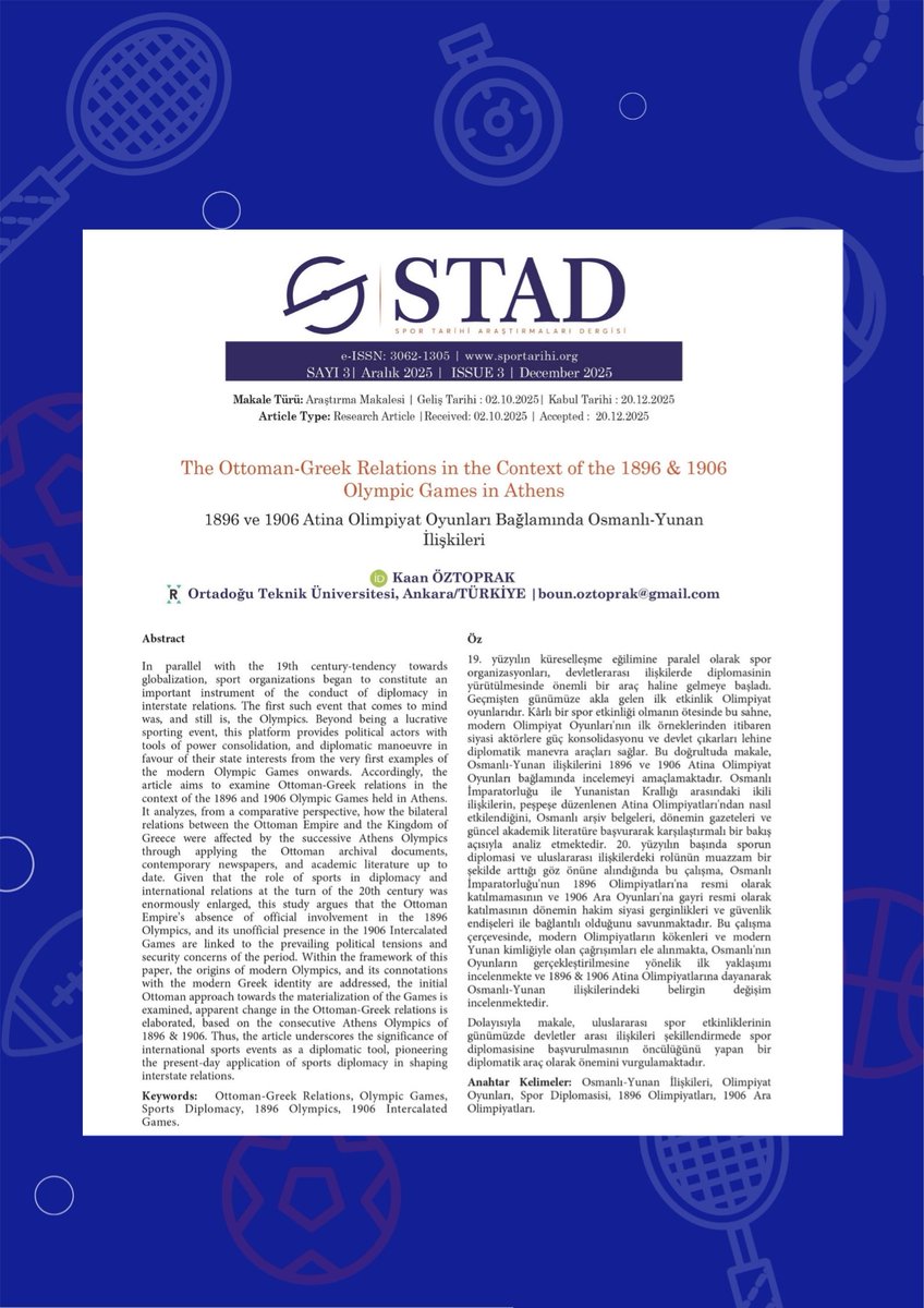 Spor Tarihi Araştırmaları /Sport History Journal tweet media