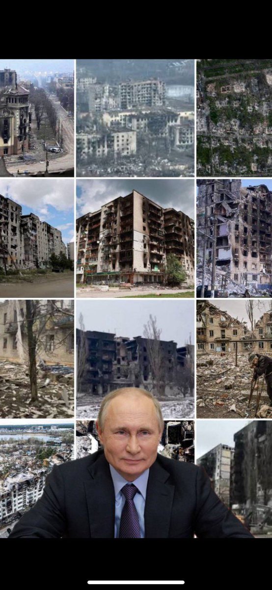 Foto 1
2 aeronaves se estrellaron contra 2 edificios. El mundo se alzó en lucha contra el terrorismo internacional

Foto 2
Decenas de ciudades destruidas, cientos de miles de civiles muertos. Miles de aeronaves destruyen y matan todos los días
El mundo en silencio
#Ucrania #Rusia