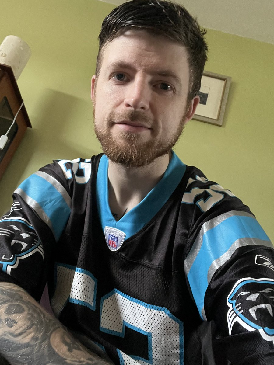 SuperBowl Sunday.. naturally reppin’ the best team in the land <a href="/Panthers/">Carolina Panthers</a> 😎💙🖤 #KeepPounding #SuperBowl