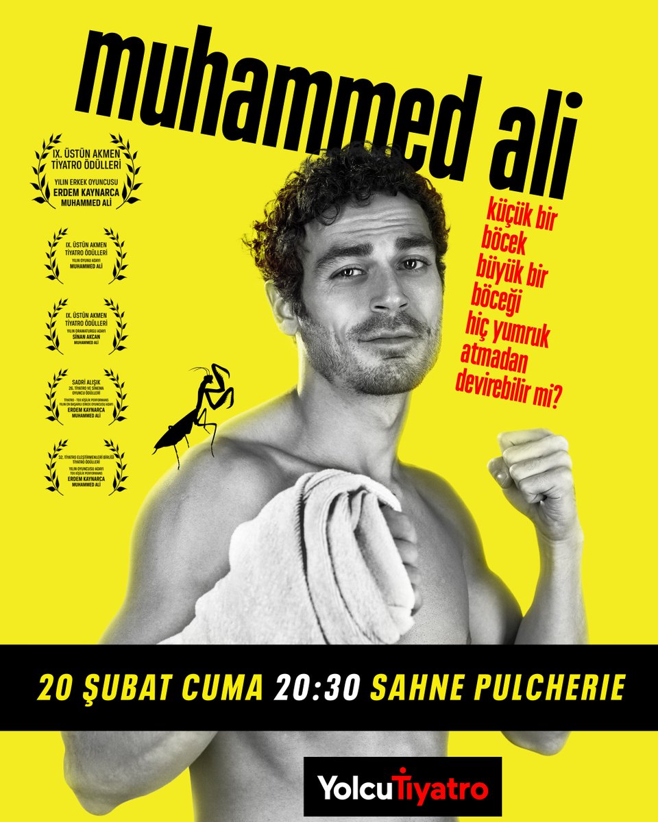MUHAMMED ALİ

20 Şubat Cuma - 20:30 - @sahnepulcherie 

🎟️ Biletler: linktr.ee/yolcutiyatro

#MuhammedAli #Tiyatro