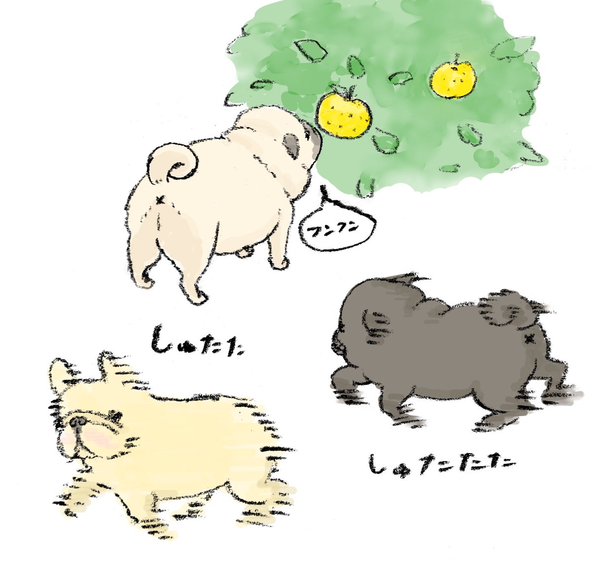89no87chan's tweet photo. 冬のイラスト❄️
#雪　#パグ　#イラスト https://t.co/aCH0WQQLcm