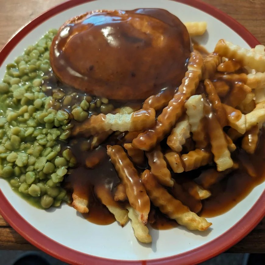 Pie, Chips, Mushy Peas and Gravy