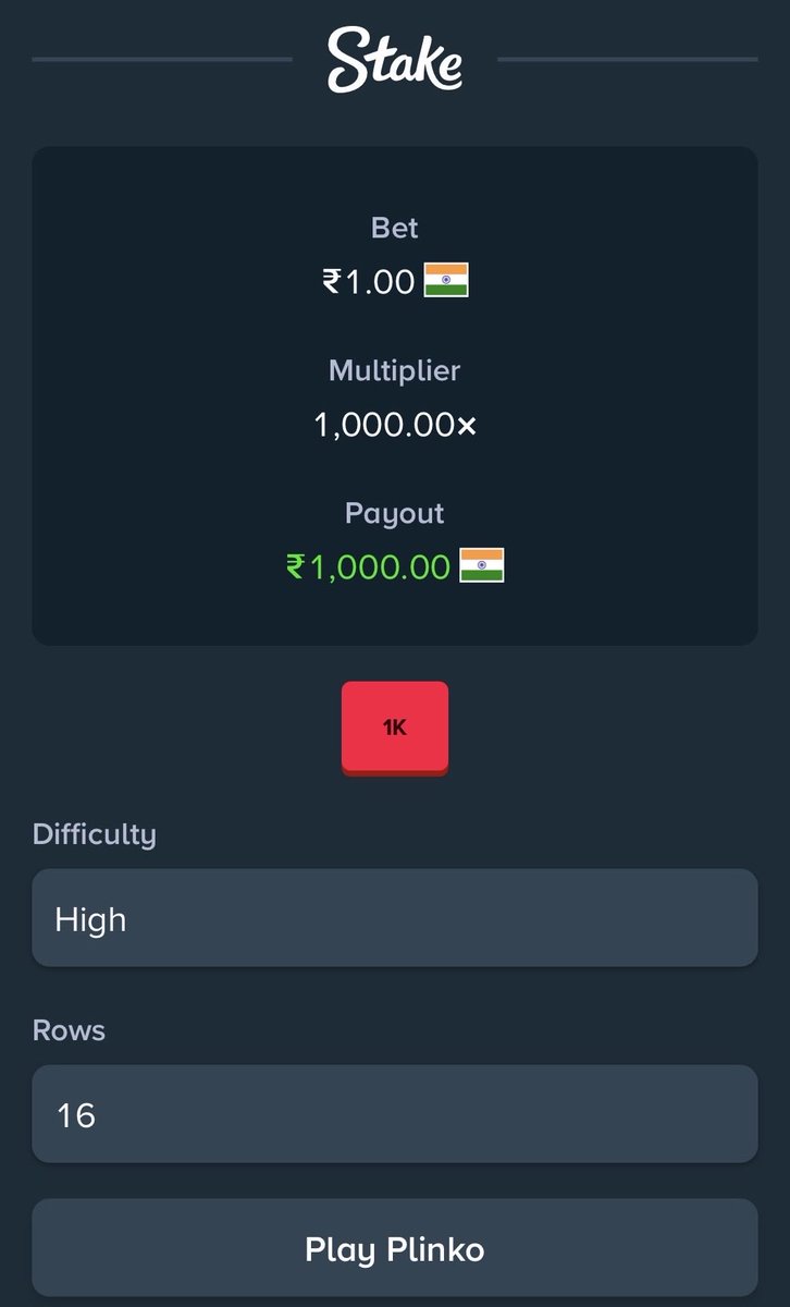 HarshGawade15's tweet photo. Rupee 1 to Rupees 1000 🤯
Biggest unexpected win till now 😭

But @StakeIND @Stake is under maintainance i can’t even without anything https://t.co/QCePIiVOWf
