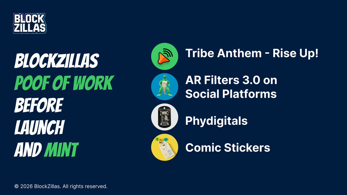 spareFi's tweet image. BlockZillasNFTs prioritizes proof of work over hype because actions speak louder than words. They’re building substance, not just selling JPEGs. Community sees the effort, vibes with the vision.

#join Blockzillas.com and continue to Roar, Stomp, &amp;amp; Flex Together!!!