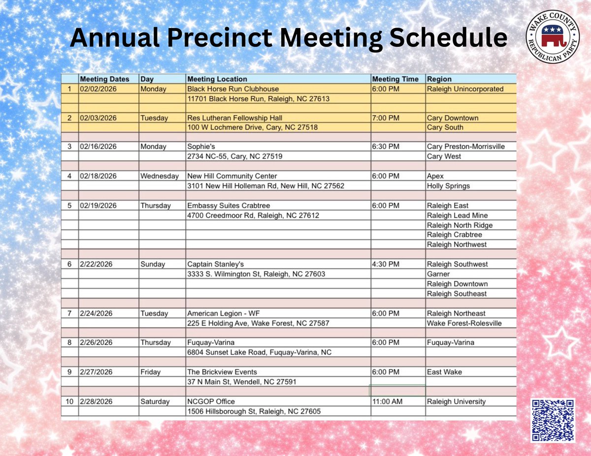 We Can't Let THEM Win in 2026! Register now for your Precinct Meeting &amp; the Wake GOP Convention. Cary, Apex &amp; Holly Springs meetings are next week! - mailchi.mp/wakegop/we-can…