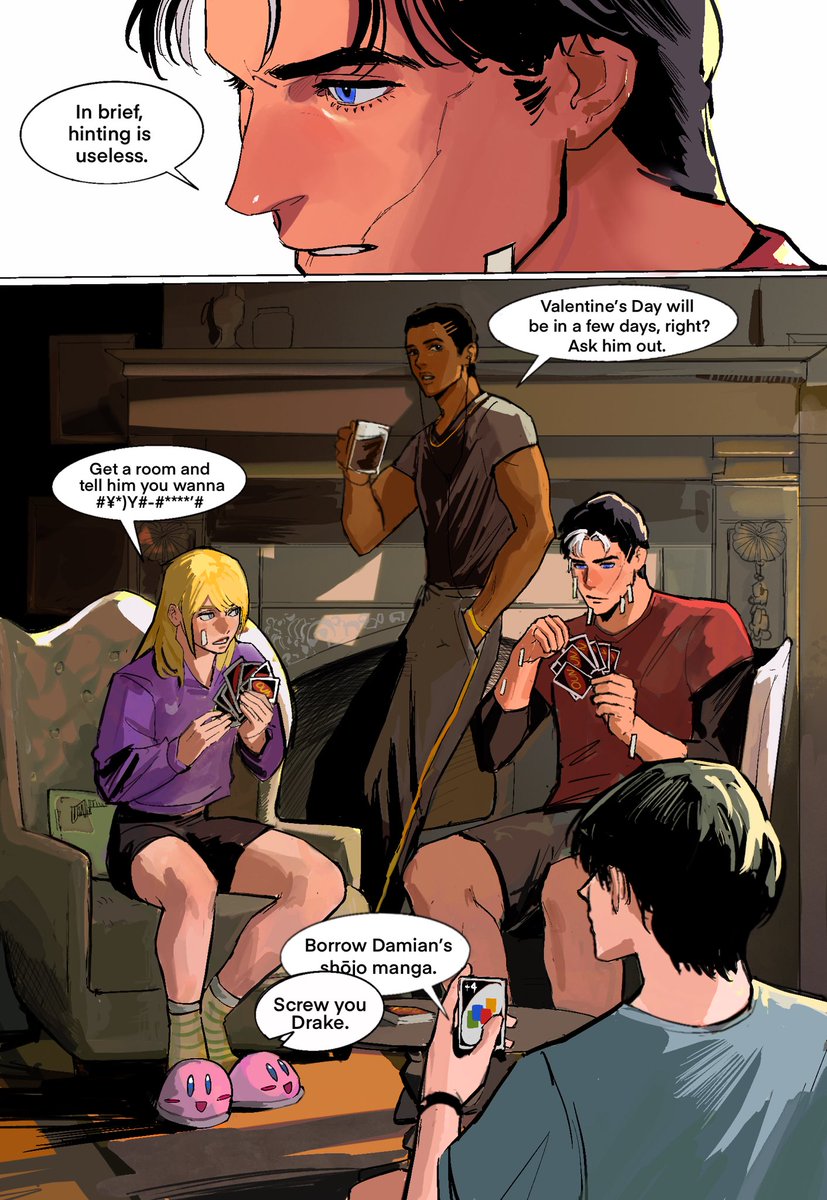 RWheel0333's tweet image. evil plotting #dc #batfam 
ps i'm drawing a valentine's comic for jayroy！this is one of the  comic pages👾🤲❤️