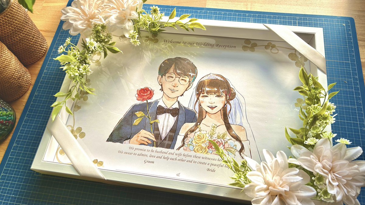 高校時代の友人へ💐
額装までいい感じに仕上がって満足！