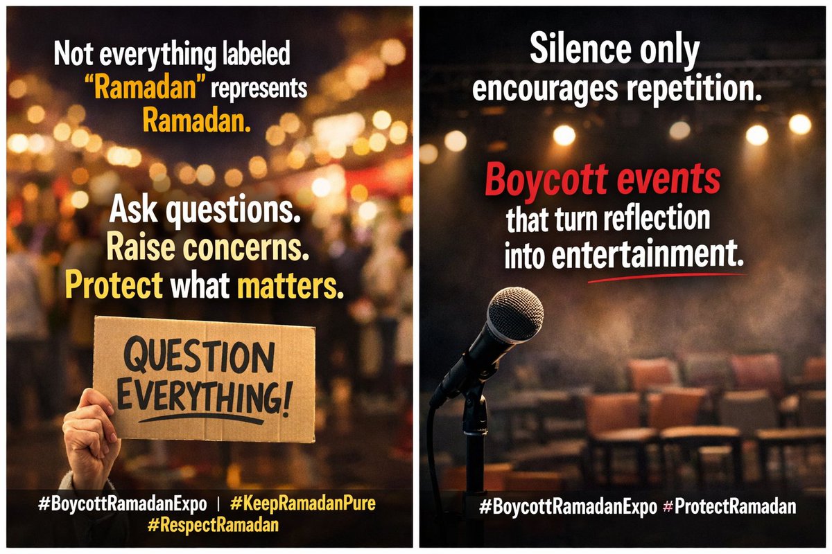 Shahr-e-Ramzan woh mahina hai jisme Qur’an nazil kiya gaya, jo logon ke liye hidayat hai aur hidayat aur haq-o-baatil ke farq ki wazeh nishaniyan rakhta hai.
#SayNoToRamadanExpo #RaiseYourVoice
#RespectRamadan