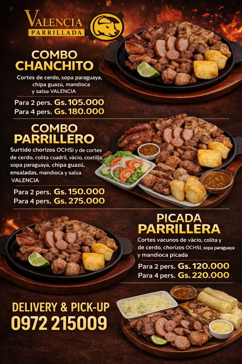 VALENCIAparrill's tweet photo. Pedidos &amp; Reservas
 WA 0972 215009 @Carlosmperalta @Danymacica @gurudeportivo1 @infobarreraspy @izquierdo010 @johnnygon08
@gurudeportivo1   
@jotabernabe
 @TrocheCarlos
@ChipiVera89
@Benru79
@FigueJuanma
@jotabernabe https://t.co/7rq7Yc9yF8