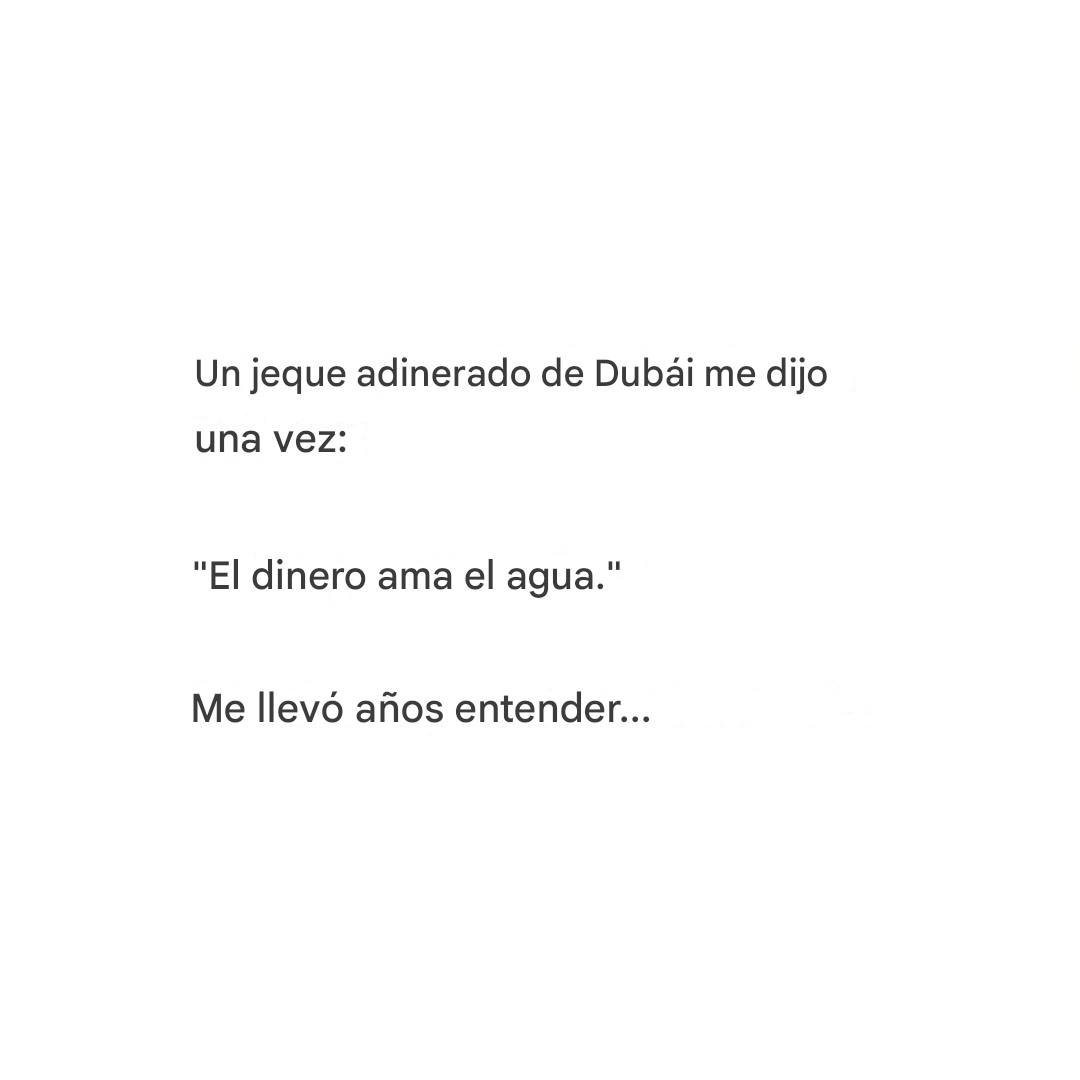 LealtadSabia's tweet photo. Una vez conocí a un jeque en Dubai.

Me dijo "El dinero ama el agua"

- hilo importante - https://t.co/xhyknjOVq7