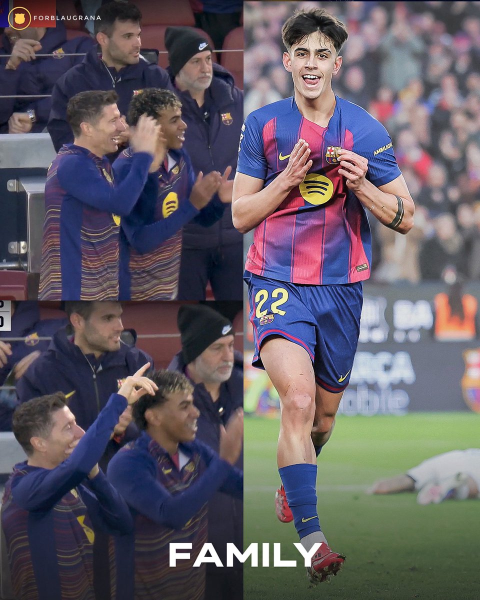 forblaugrana's tweet photo. 📸| The way Lewy and Lamine celebrated Marc Bernal’s Goal, this club has become a family. 🥹 https://t.co/bkL7XL1WLp