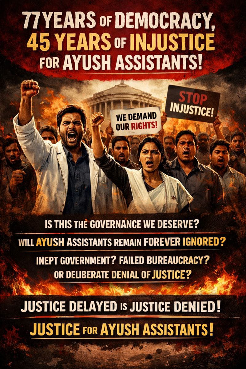 AyushAssistant's tweet photo. ଆୟୁଷ ସହାୟକ ମାନେ ଆୟୁଷ ବିଭାଗର ଏକ ଅବିଚ୍ଛେଦ୍ୟ ଓ ଚିରସ୍ଥାୟୀ ଅଙ୍ଗ ହେଲେ ସରକାରଙ୍କର ଅଧିନସ୍ଥ ସ୍ୱାସ୍ଥ୍ୟ ଓ ପରିବାର କଲ୍ୟାଣ ବିଭାଗ ଆୟୁଷ ସହାୟକ ମାନଙ୍କ ର ଭାଗିଦାରୀକୁ କେବେବି ଗ୍ରହଣ କରାଯାଉନାହିଁ । ଯାହା କି ଦୁଃଖ ଓ ପରିତାପ ର ବିଷୟ । 

ଆୟୁଷ ସହାୟକ ମାନଙ୍କୁ ବିଭିନ୍ନ ଜିଲ୍ଲା ମୂଖ୍ୟ ଆୟୁର୍ବେଦ/ ହୋମିଓପାଥି ଅଫିସ ରେ ଷ୍ଟକ୍ ଓ ଷ୍ଟୋର ର ଚାର୍ଜ ନାମରେ ଡ଼ିପ୍ଳୟମେଣ୍ଟ କରି କମ୍ପ୍ୟୁଟର ର କାର୍ଯ୍ୟ କରାଇବା ଓ ପର ମୁହୂର୍ତ୍ତରେ ସେଥିପାଇଁ ସେମାନଙ୍କୁ ଅଧିକ ଦରମା ନ ମିଳିବା କେତେ ଦୂର ଯଥାର୍ଥ । 

ଆୟୁଷ୍ମାନ ଆରୋଗ୍ୟ ମନ୍ଦିରରେ କାର୍ଯ୍ୟରତ ଥିବା ଅଧିକାଂଶ ଆୟୁଷ ସହାୟକ ମାନଙ୍କୁ ଜବ୍ ଚାର୍ଟ ଠୁଁ ଅଧିକ କାର୍ଯ୍ୟ କରିବାକୁ ବାଧ୍ୟ କରାଯାଉଛି । 

କେବଳ ଏତିକି ରେ ସରିନି ଆୟୁଷ ସହାୟକ ମାନଙ୍କର ଦୁସ୍ଥ ଅବସ୍ଥା , ମେଡିକାଲ କଲେଜ ମାନଙ୍କରେ କାର୍ଯ୍ୟରତ ଆୟୁଷ ସହାୟକ ମାନେ ନିଜ  ଜବ ଚାର୍ଟ ବ୍ୟତୀତ ଆଉଟ ଡୋର ରୋଗୀ ମାନଙ୍କର ପଞ୍ଜିକରଣ , ବିଭିନ୍ନ କ୍ଲରିକାଲ୍ କାମ ପରି କାର୍ଯ୍ୟରେ ସେମାନଙ୍କୁ ଦୀର୍ଘ ଦିନ ଧରି ନିୟୋଜିତ କରାଯାଉଛି । 

ସରକାରଙ୍କର ବହୁମୁଖୀ ଆୟୁଷ ଯୋଜନା ଗୁଡ଼ିକୁ ଲୋକମାନଙ୍କର ପାଖରେ ପହଞ୍ଚାଇବା ପାଇଁ ସରକାର ଡାକ୍ତର ଓ ଆଶାକର୍ମୀ ମାନଙ୍କୁ ନିଯୁକ୍ତି ଦେଇଛନ୍ତି ଏବଂ ଯୋଜନା ଗୁଡ଼ିକର ଲାଭ କିପରି ଭାବେ ଗ୍ରାମୀଣ ଅଞ୍ଚଳରେ ଥିବା ବ୍ୟକ୍ତି ମାନେ ପାଇପାରିବେ ସେଥିପାଇଁ ସେମାନଙ୍କୁ ନିର୍ଦ୍ଦିଷ୍ଟ ଟ୍ରେନିଂ ତଥା ଇନ୍ସେନଟିଭ ପାଇବାର ବ୍ୟବସ୍ଥା କରିଛନ୍ତି ହେଲେ ଆୟୁଷ ସହାୟକ ମାନଙ୍କୁ ନା ଟ୍ରେନିଂ ମିଳିଛି ନା ସେମାନଙ୍କ ପାଇଁ ଇନ୍ସେନଟିଭ ର ବ୍ୟବସ୍ଥା ଅଛି ଅନେକ ଜାଗାରେ ଆୟୁଷ ସହାୟକ ମାନଙ୍କୁ ଏପରି କାର୍ଯ୍ୟ କରିବାକୁ ବାଧ୍ୟ କରାଯାଉଛି ଯାହା କି ସମ୍ପୂର୍ଣ୍ଣ ନିତିବିରୁଦ୍ଧ । 

ଆୟୁଷ ସହାୟକ ମାନେ ossc ର ପରୀକ୍ଷା ଦେଇ ନିଜର ଜ୍ଞାନ ବଳରେ ଏ ଚାକିରୀ କରିଛନ୍ତି ହେଲେ ଆଶ୍ଚର୍ଯ୍ୟର କଥା ଆଜିବି ଆୟୁଷ ସହାୟକ ମାନଙ୍କୁ ଅଫିସ ଭିତରେ ଚାକର ପରି ବ୍ୟବହାର ପରିଦର୍ଶନ କରାଯାଉଛି । ଯାହାକି ଅଦ୍ୟାବଧି ବନ୍ଦ ହୋଇପାରିନାହିଁ । 

ଆୟୁଷ ସହାୟକ ମାନଙ୍କ ର ନ୍ୟାର୍ଯ୍ୟ ଦାବି 
--------------------------------------------
୧) ପ୍ରାରମ୍ଭିକ ବେତନ ସ୍ତର -୩ (୧୮୦୦) କୁ ତୁରନ୍ତ ପରିବର୍ତ୍ତନ କରି ଏହାକୁ ବେତନ ସ୍ତର -୮ (୨୮୦୦) କରାଯାଉ । 

୨) ଆୟୁଷ ସହାୟକ ମାନଙ୍କ ର ପଦବୀ କୁ ସମସ୍ତ ସମନ୍ଵିତ ଆୟୁଷ ଚିକିତ୍ସାଳୟ ରେ ସୃଷ୍ଟି କରାଯାଉ । 

୩) ପ୍ରୋମୋସନ ର ସମୟ ସୀମା ୮ ବର୍ଷକୁ ପରିବର୍ତ୍ତନ କରି ୫ ବର୍ଷ ଧାର୍ଯ୍ୟ କରାଯାଉ 

@CMO_Odisha
@HFWOdisha
@MohanMOdisha
@MahalingMukesh
@_anugarg
@SecyChief

ଆୟୁଷ ସହାୟକ ମାନେ ବାରମ୍ବାର ନିଜର ନ୍ୟାର୍ଯ୍ୟ ଦାବି ଓ ଅଧିକାର ବିଷୟରେ ସରକାରଙ୍କୁ ଶାନ୍ତି ପୂର୍ଣ୍ଣ ଭାବେ ଅବଗତ କରାଇବା ସତ୍ତ୍ୱେ ସରକାର ଆଜି ପ୍ରତିଟି ଆୟୁଷ ସହାୟକ ମାନଙ୍କ ପ୍ରତି ବୈମାତୃକ ମନୋଭାବ ପୋଷଣ କରିଚାଲିଛନ୍ତି । ବିଗତ ଚାରି ଦଶନ୍ଧିରେ ୪ ଟି ପେ କମିଶନ ଆସିଥିଲେ ମଧ୍ୟ ଆୟୁଷ ସହାୟକ ମାନଙ୍କ ର ପ୍ରାରମ୍ଭିକ ବେତନ ସ୍ତର ରେ କୌଣସି ପରିବର୍ତ୍ତନ ହୋଇ ପାରିଲା ନାହିଁ ଯାହାକି ଅତ୍ୟନ୍ତ ଦୁଃଖ ଓ ପରିତାପର ବିଷୟ। ୪୫ ବର୍ଷର କୁତ୍ସିତ ପରମ୍ପରା କୁ ଆଉ ଗ୍ରହଣ କରିବାର ଧୈର୍ଯ୍ୟ କିମ୍ବା ମାନସିକତା ଆଉ ଆମ ପାଖେ ନାହିଁ ତେଣୁ ଏହାକୁ ତୁରନ୍ତ ପରିବର୍ତ୍ତନ କରି ପ୍ରାରମ୍ଭିକ ବେତନ ସ୍ତର -୮ (୨୮୦୦ ) ଆମକୁ ପ୍ରଦାନ କରିବା ହୁଅନ୍ତୁ । 

ଯଦି ଧୈର୍ଯ୍ୟର ପରୀକ୍ଷା ନେବାକୁ ସରକାର ଚାହାନ୍ତି ତେବେ ସମ୍ପୂର୍ଣ୍ଣ ଆୟୁଷ ସହାୟକ ସଂଘ ନିଜର ଅନିଚ୍ଛା ସତ୍ତ୍ବେ ଜୋର ଜବରଦସ୍ତ ସରକାରଙ୍କ ବିରୁଦ୍ଧରେ ଯାଇ ଚରମ ରୁ ଚରମ ନିଷ୍ପତ୍ତି ଗ୍ରହଣ କରିବ ଓ ନିଜର ନ୍ୟାର୍ଯ୍ୟ ଦାବି ଓ ଅଧିକାର କୁ ଛଡ଼ାଇ ଆଣିବାକୁ ବାଧ୍ୟ ହେବ । 

#Justice4AyushAssistant
#PayJustice
#OdishaHealth
#RuralHealthcare
#StopExploitation
