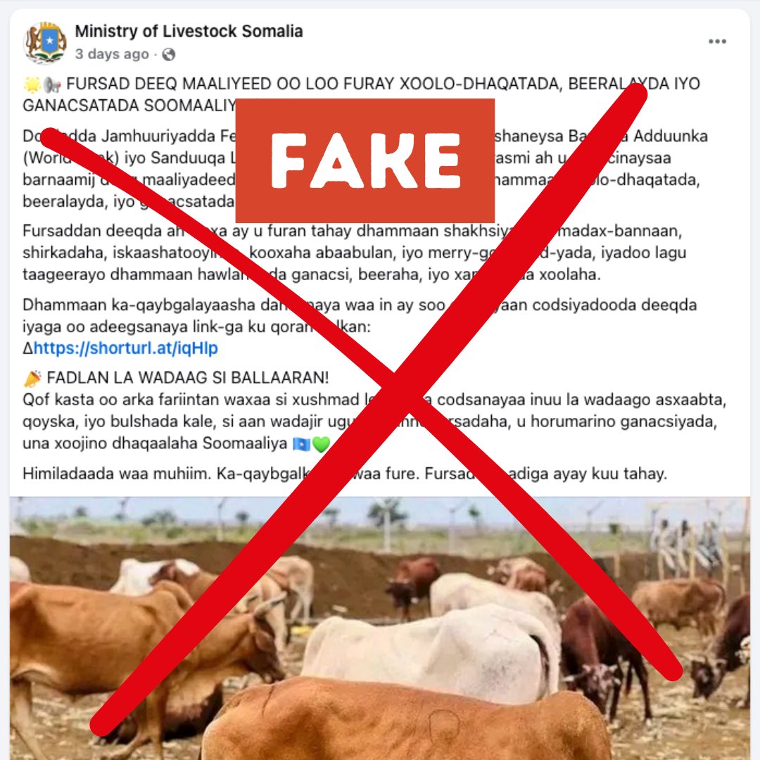 Ministry of Livestock, Forestry & Range - Somalia tweet media