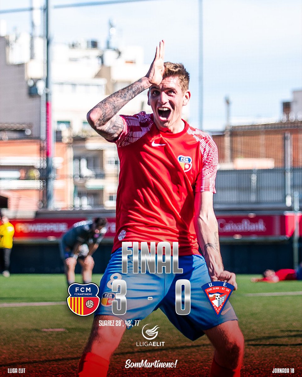 martinenc's tweet image. 𝐅𝐈𝐍𝐀𝐀𝐀𝐀𝐀𝐀𝐀𝐋🔥🔥

🔴#FCMartinenc 3-0 @SJATLMontcada
⚽  Suárez (3) 

#SomMartinenc #futbolcat