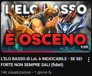 La situazione content creator di league in italia è IMBARAZZANTE se questo è uno dei content creator più seguiti atm siamo finiti