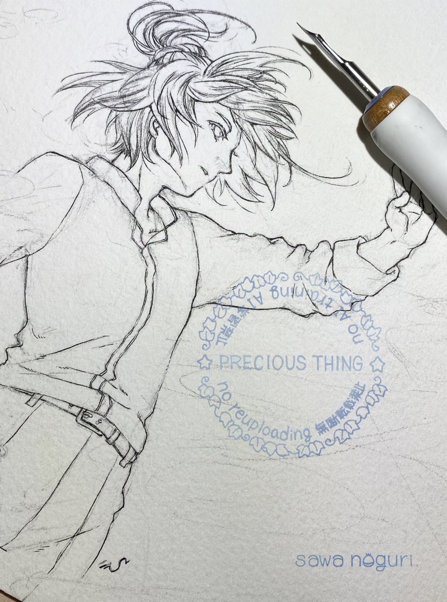 先週今週と、絵にしたいイメージをこうかな違うなどうかなとクロッキー帳に描いては頭の中でぐるぐると想像していたのですが、今日少し描き進められました🌱

久しぶりにマスキング液を使うことになりそうで、色塗りは少し時間が掛かりそうかもと思っています