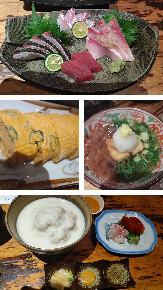 行き当たりで入ったけど、凄く凄く美味しかった😋

白子、馬刺し、刺身、出汁巻き、とろろめし(鯛胡麻＆漬鮪)生麩揚げだし、めっちゃ満足😌
