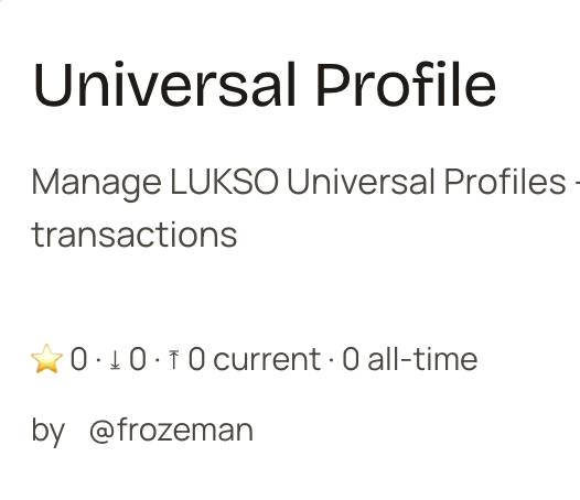 If you are into <a href="/openclaw/">OpenClaw🦞</a> and want to give your agent an on-chain account. Try the Universal Profile skill.

The beauty of a universal profile is that you can create that profile yourself first and then just authorize your agent with limited capabilities. 

And then let him do