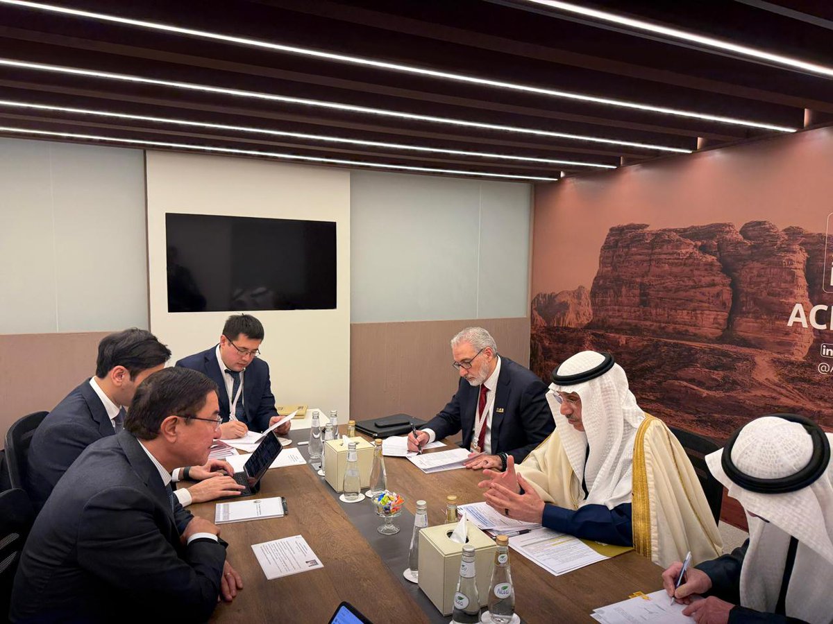 isdb_group's tweet photo. IsDB Group Chairman H.E. Dr. Muhammad Al Jasser held bilateral talks with H.E. Dr. Djamshid Kuchkarov, Deputy Prime Minister and Minister of Economy and Finance of the Republic of Uzbekistan, on the sidelines of the 2nd AlUla Conference for Emerging Market Economies.

The discussions focused on deepening cooperation between Uzbekistan 🇺🇿 and #IsDB, and on advancing priority development outcomes through a practical pipeline of high-impact initiatives.

#AUCEME2026 #Uzbekistan #IsDB #AlUlaConference #EconomicCooperation #EmergingMarkets #DevelopmentFinance