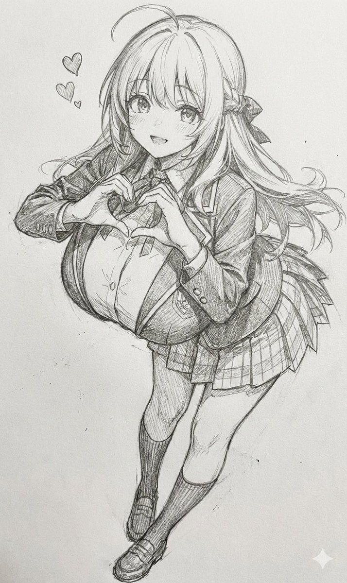 未来的な女性キャラクター 鉛筆画 AI先生なら、鉛筆で描いたようなイラストだって描いてくれる！そこ