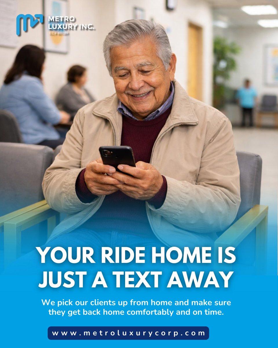 We pick our clients up from home, take them safely to their medical appointments, and make sure they get back home comfortably and on time.

✨ Reliable. Caring. Medicaid-Approved.

#MetroLuxury #NEMTNYC #MedicalTransportation  #HealthcareSupport #Brooklyn #Queens #NYCDrivers